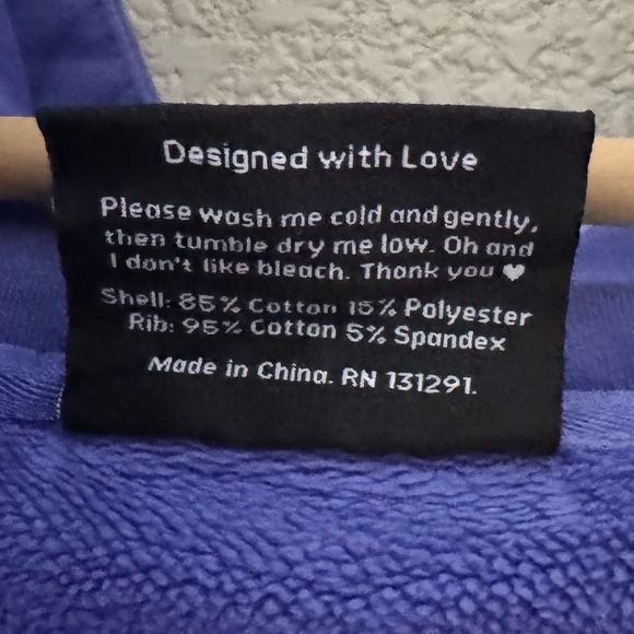 PopFlex Cloud Full Zip Hoodie Small Med Violet Cotton Fleece Casual Activewear - Picture 8 of 9